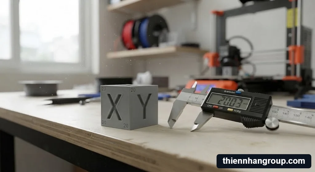 Chi tiết cấu trúc khối calibration cube dùng để làm gì với các chữ cái X Y Z