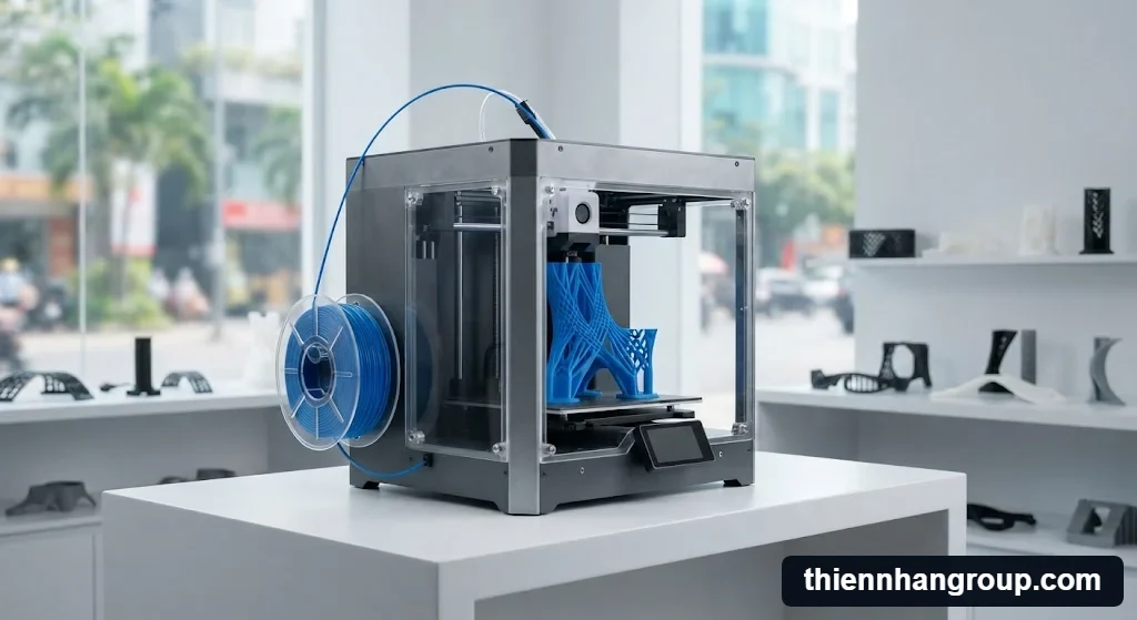 Hình ảnh tổng quan máy in 3d có in được đồ mềm không chuyên nghiệp tại showroom