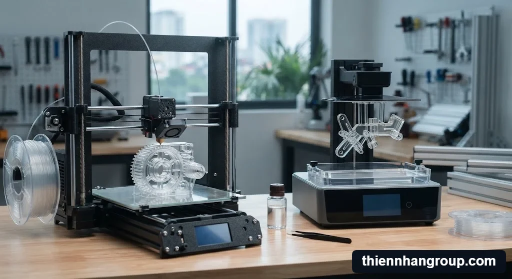Chi tiết so sánh công nghệ của máy in 3d có in được đồ trong suốt không chuẩn kỹ thuật.