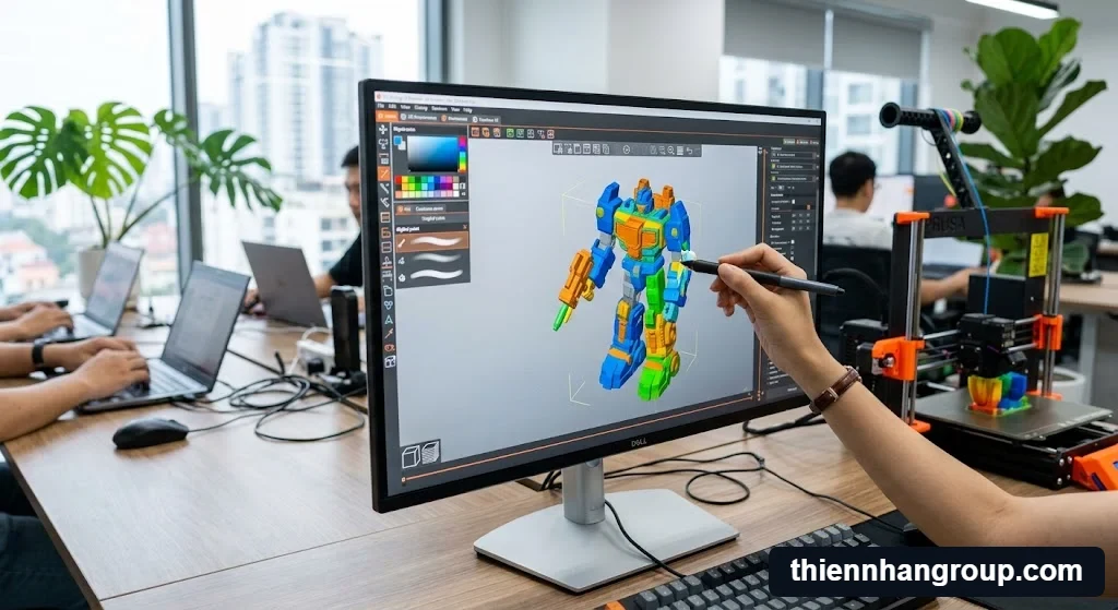 Hướng dẫn gán màu file khi dùng máy in 3d có in màu được không