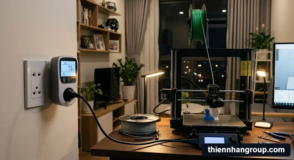 Phân tích chi phí tiền điện khi xem xét máy in 3d có nên chạy qua đêm không.