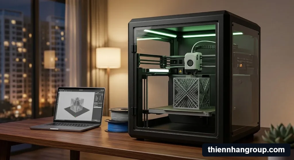 Hình ảnh tổng quan máy in 3d có nguy cơ cháy không tại nhà.