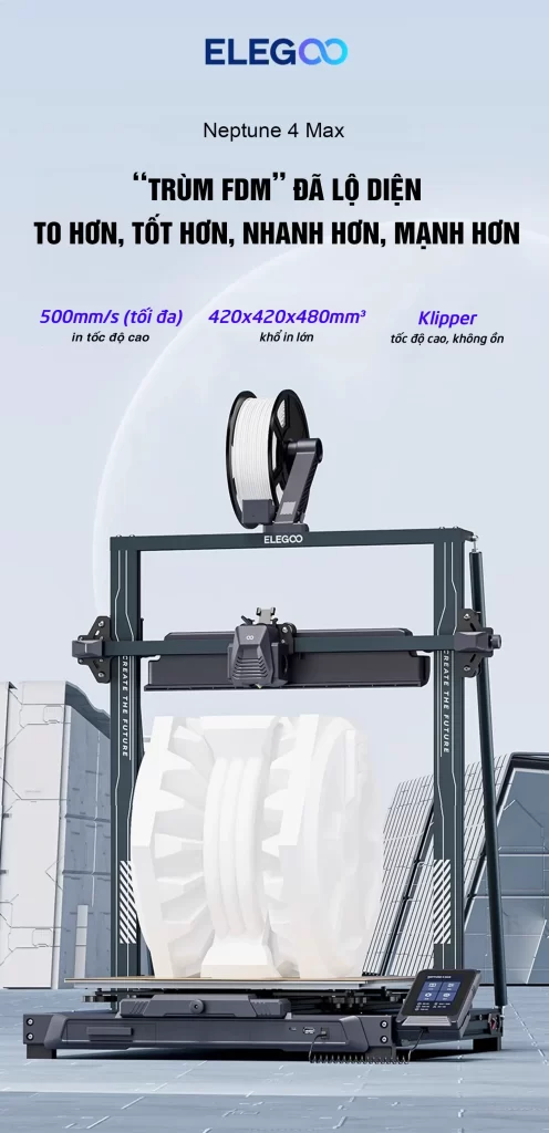 Elegoo Neptune Max sở hữu khổ in lớn tốc độ cao