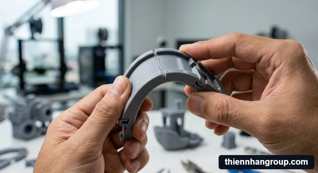 Khám phá cơ tính dẻo dai của resin abs like là gì thông qua bài test uốn cong.