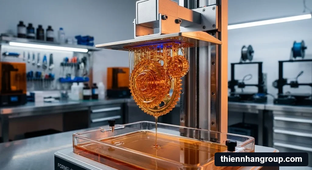 Quá trình thiết lập slicer chống rớt bàn khi tìm hiểu resin high temp là gì.