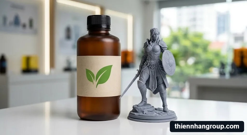 Hình ảnh tổng quan giải đáp resin plant based là gì dùng cho máy in 3D.